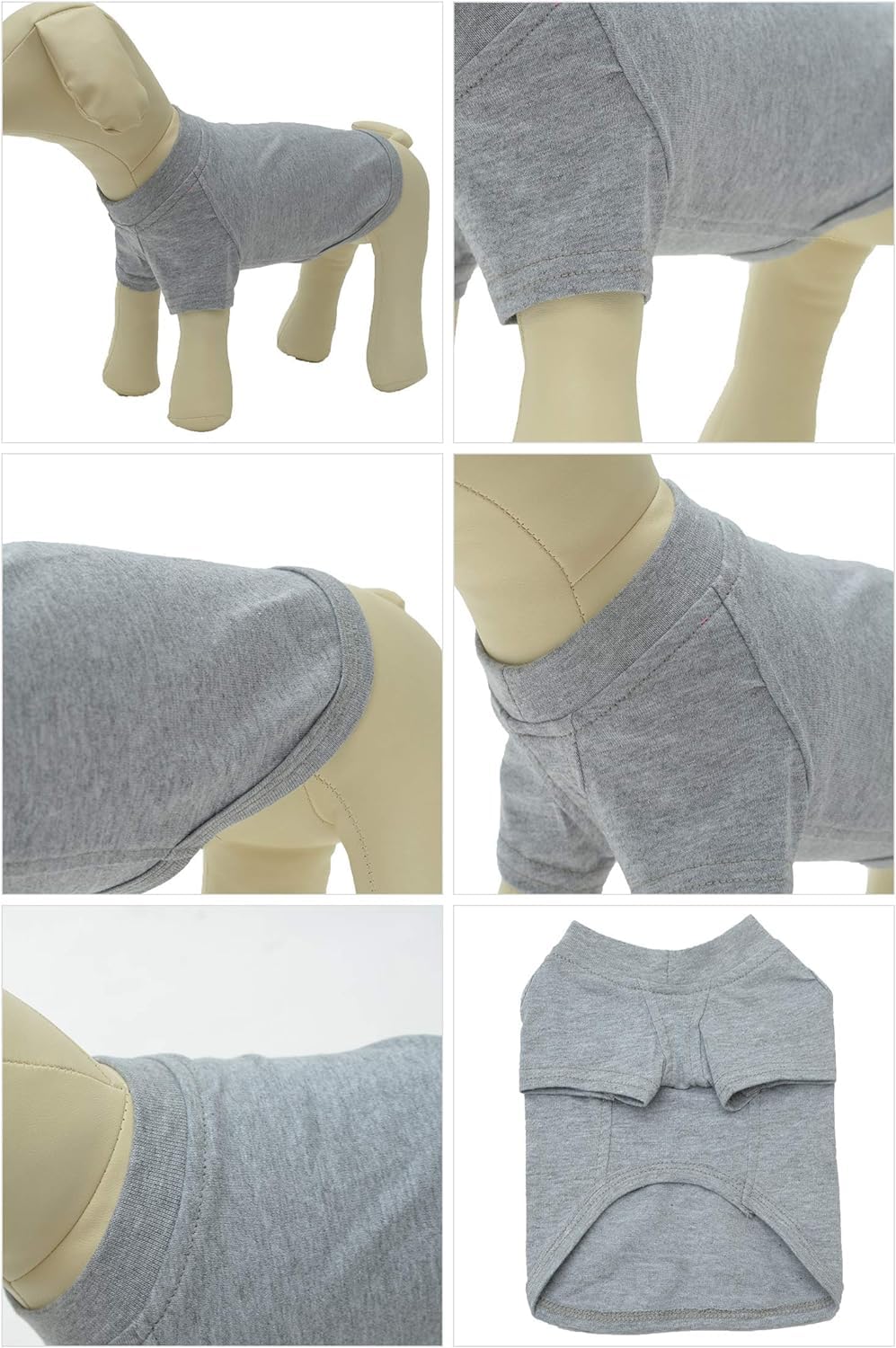 Lovelonglong Pet Clothing Dog Costumes Basic Blank T-Shirt Tee Shirts For Medium Dogs Gray Xxl